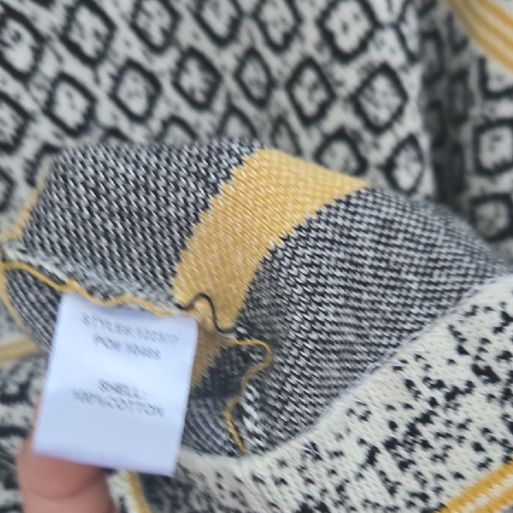 Skies Are Blue Patterned Cardigan with Yellow and Black Stripes - Picture 8 of 8